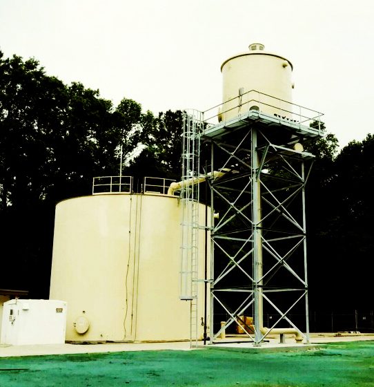 WETS elevated aerator used for hydrogen sulfide stripping
