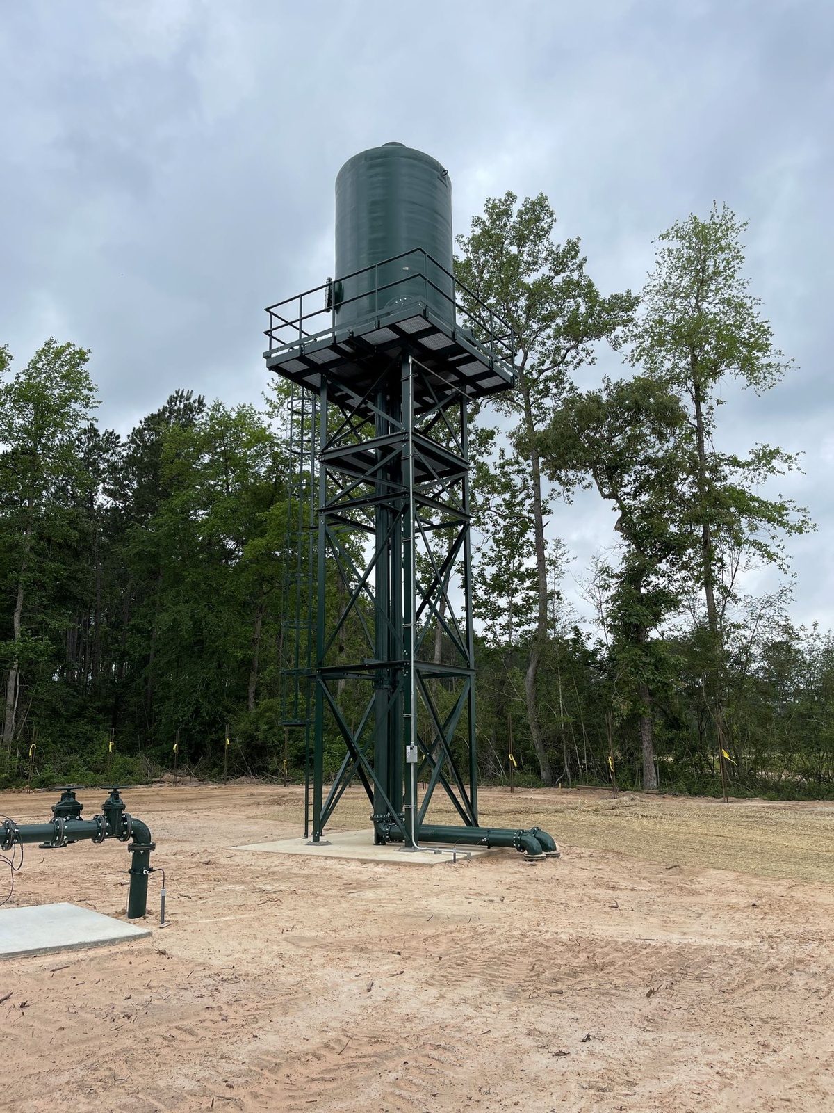 WETS aerator on a steel support tower, used for radon removal