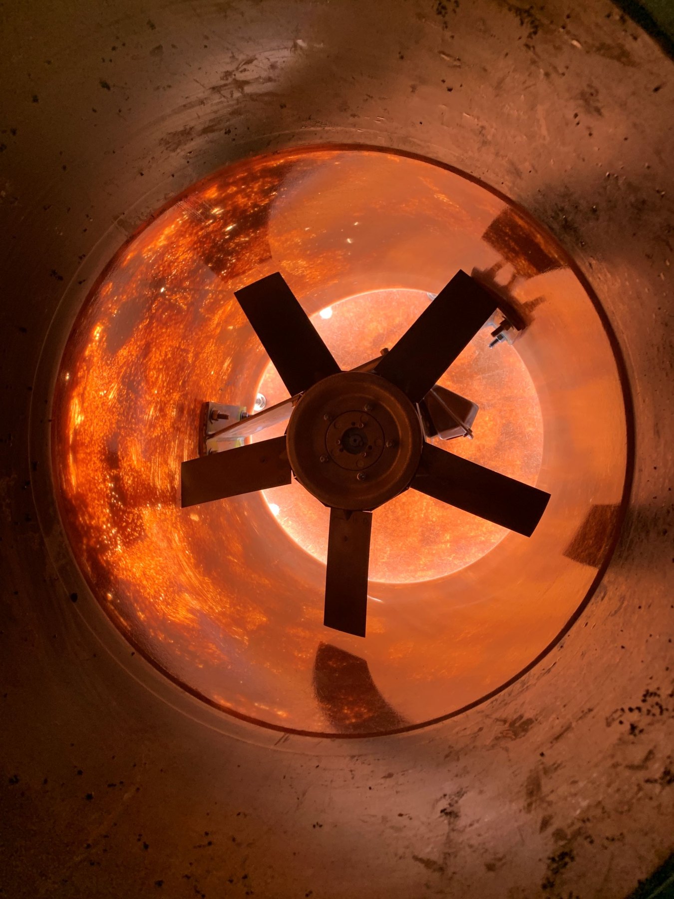 Interior view of a WETS forced draft aerator blower