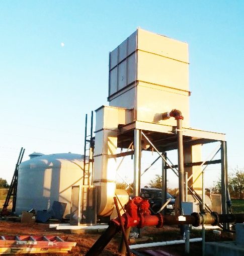 WETS aeration and cooling structure treating deep-aquifer water