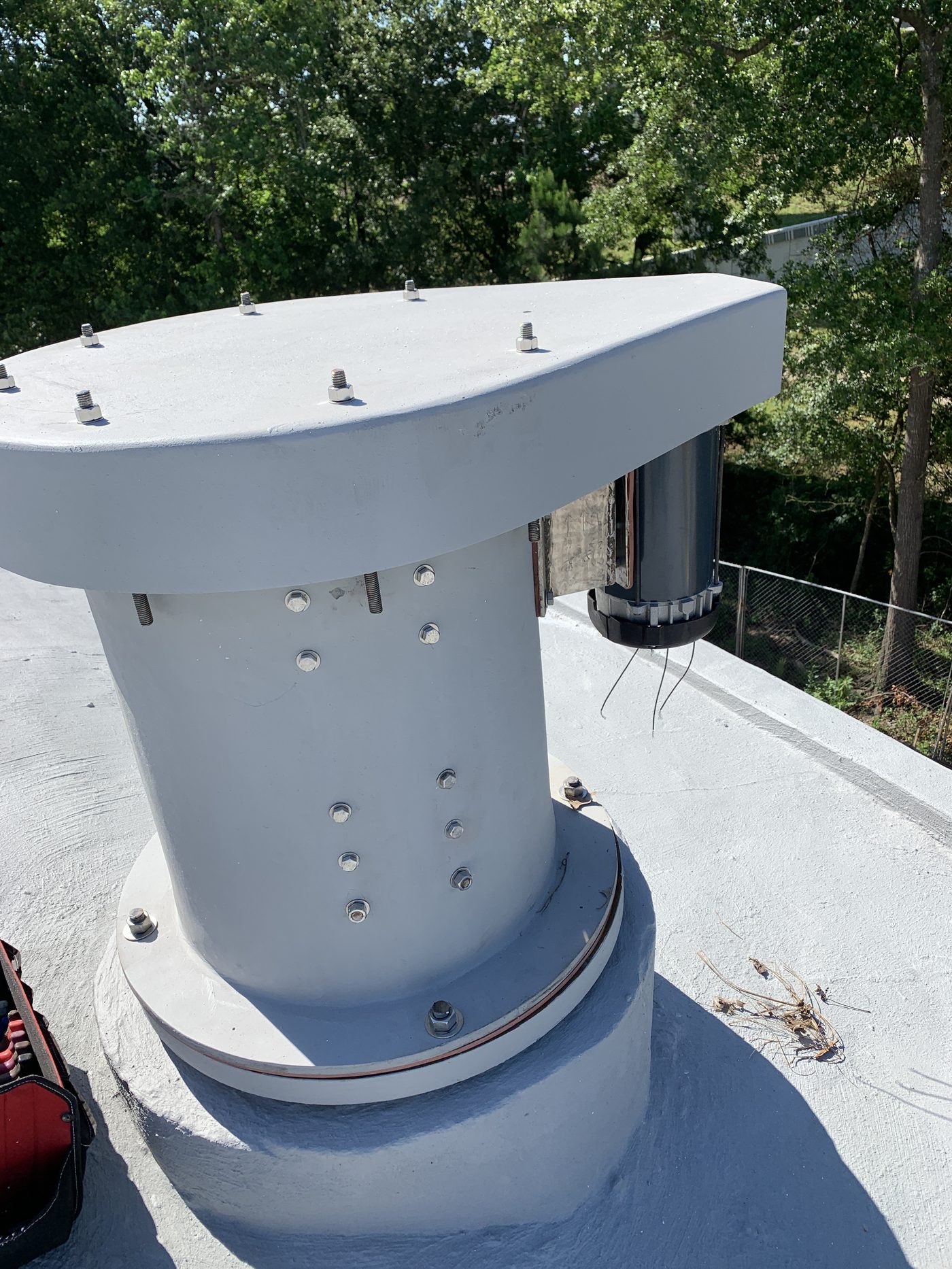 WETS ventilation unit installed on a ground storage tank roof