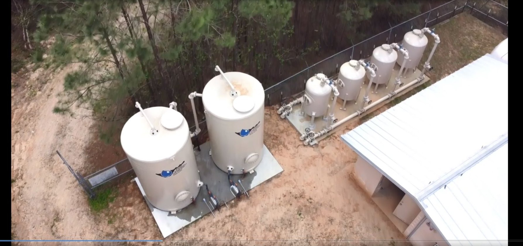 Aerial view of a WETS water treatment plant
