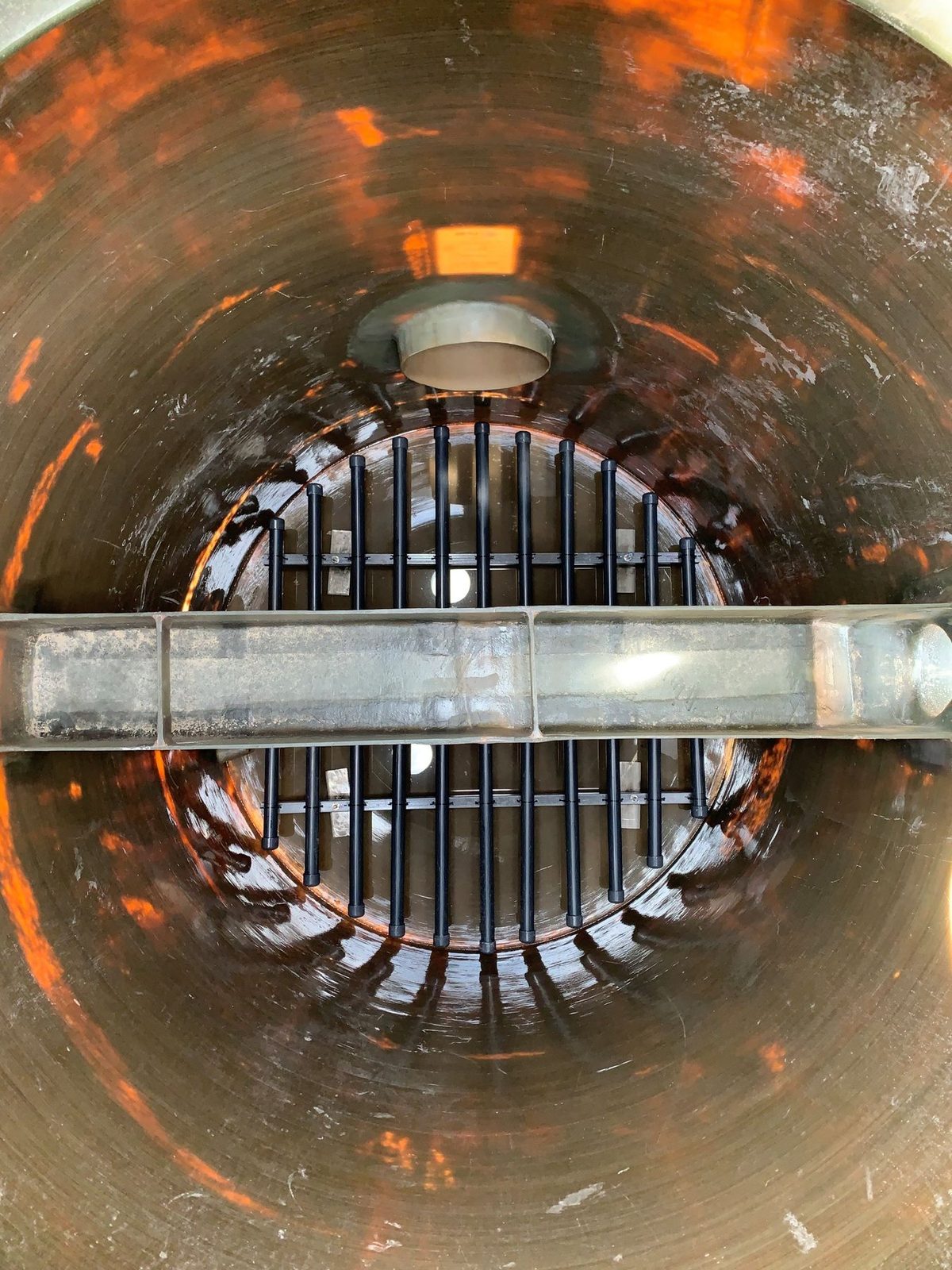Interior of a filter vessel showing the WETS underdrain